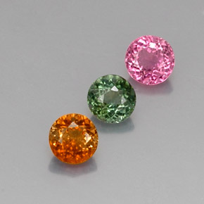 Pedras preciosas de turmalina multicolorido natural de  ct, corte redondo, VVS-VS