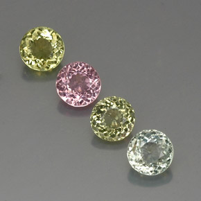 Pedras preciosas de turmalina multicolorido natural de  ct, corte redondo, VVS-VS