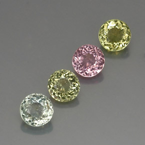 Pedras preciosas de turmalina multicolorido natural de  ct, corte redondo, VVS-VS