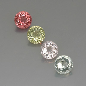 Pedras preciosas de turmalina multicolorido natural de  ct, corte redondo, VVS-VS