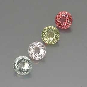 Pedras preciosas de turmalina multicolorido natural de  ct, corte redondo, VVS-VS