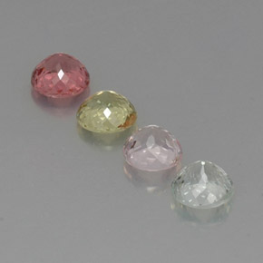 Pedras preciosas de turmalina multicolorido natural de  ct, corte redondo, VVS-VS