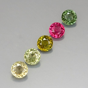 Pedras preciosas de turmalina multicolorido natural de  ct, corte redondo, VVS-VS