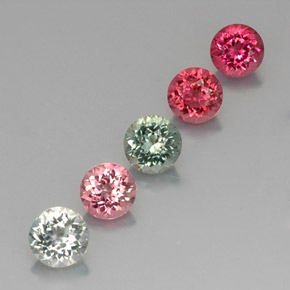 Pedras preciosas de turmalina multicolorido natural de  ct, corte redondo, VVS-VS