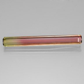 Turmalina bicolor natural 5,14ct, corte esmeralda, VS