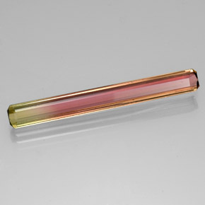 Turmalina bicolor natural 5,14ct, corte esmeralda, VS