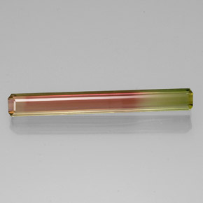 Turmalina bicolor natural 6,88ct, corte esmeralda, VVS-VS