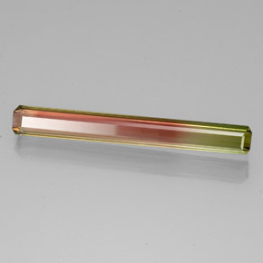 Turmalina bicolor natural 6,88ct, corte esmeralda, VVS-VS