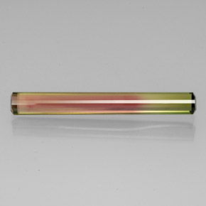 Turmalina bicolor natural 6,88ct, corte esmeralda, VVS-VS