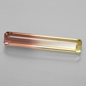 Turmalina bicolor natural 4,12ct, corte esmeralda, VS