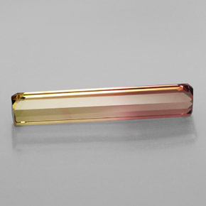 Turmalina bicolor natural 4,12ct, corte esmeralda, VS