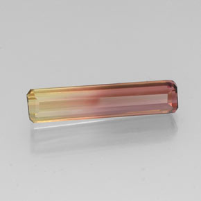Turmalina bicolor natural 4,32ct, corte esmeralda, VVS
