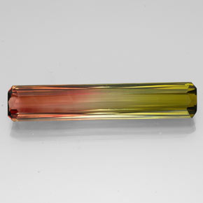 Turmalina bicolor natural 13,96ct, corte esmeralda, VVS-VS