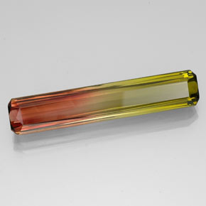 Turmalina bicolor natural 13,96ct, corte esmeralda, VVS-VS