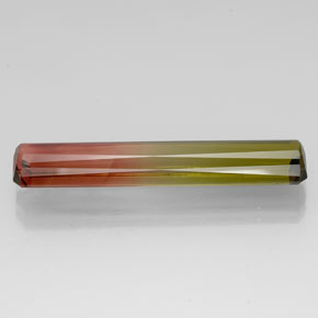 Turmalina bicolor natural 13,96ct, corte esmeralda, VVS-VS