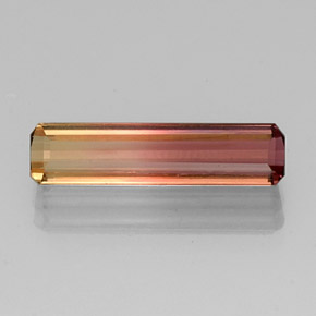 Turmalina bicolor natural 3,18ct, corte esmeralda, VVS-VS