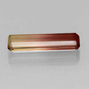 Turmalina bicolor natural 3,18ct, corte esmeralda, VVS-VS
