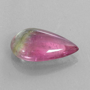 Turmalina bicolor natural 6,72ct, formato de pêra, transparente