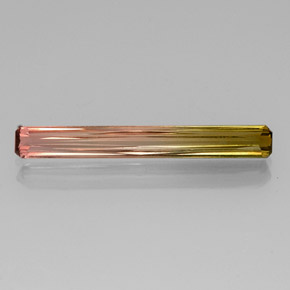 Turmalina bicolor natural 2,86ct, corte esmeralda, VVS-VS