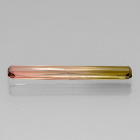 Turmalina bicolor natural 2,86ct, corte esmeralda, VVS-VS