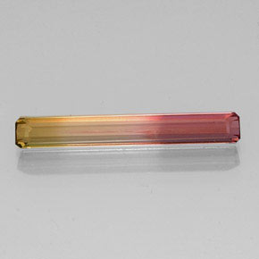 Turmalina bicolor natural 2,37ct, corte esmeralda, VVS-VS