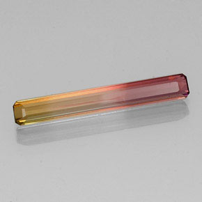 Turmalina bicolor natural 2,37ct, corte esmeralda, VVS-VS