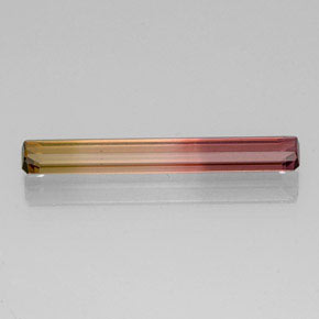 Turmalina bicolor natural 2,37ct, corte esmeralda, VVS-VS