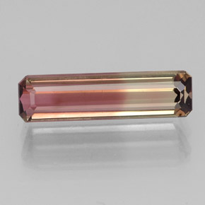 Turmalina bicolor natural 1,94ct, corte esmeralda, VS