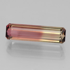 Turmalina bicolor natural 1,94ct, corte esmeralda, VS