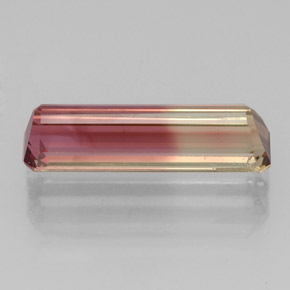 Turmalina bicolor natural 1,94ct, corte esmeralda, VS