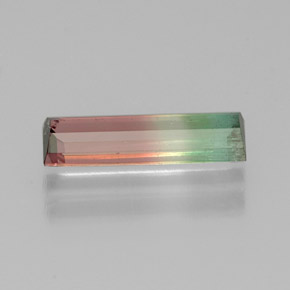 Turmalina multicolorido natural 0,84ct, baguete, VS-SI
