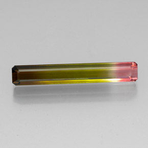 Turmalina multicolorido natural 5,66ct, corte esmeralda, VVS-VS