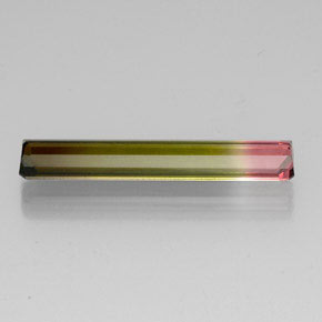 Turmalina multicolorido natural 5,66ct, corte esmeralda, VVS-VS