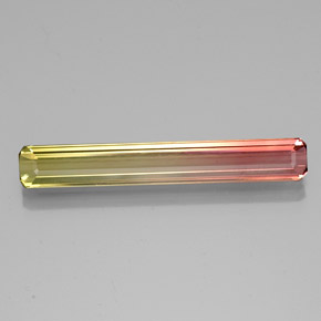 Turmalina bicolor natural 3,51ct, corte esmeralda, VVS-VS