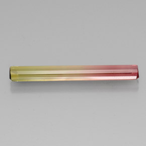 Turmalina bicolor natural 3,51ct, corte esmeralda, VVS-VS