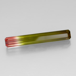 Turmalina multicolorido natural 5,07ct, corte esmeralda, VS-SI