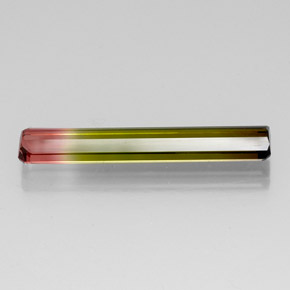 Turmalina multicolorido natural 5,07ct, corte esmeralda, VS-SI