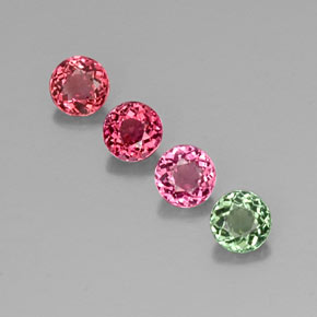 Pedras preciosas de turmalina multicolorido natural de  ct, corte redondo, VVS-VS