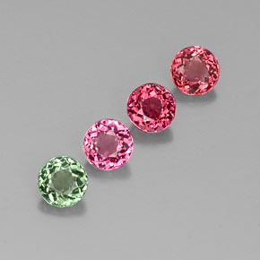 Pedras preciosas de turmalina multicolorido natural de  ct, corte redondo, VVS-VS