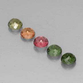 Pedras preciosas de turmalina multicolorido natural de  ct, corte redondo, VVS-VS