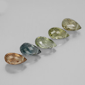 Pedras preciosas de turmalina multicolorido natural de 3,65 ct, briolete, VS