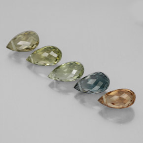 Pedras preciosas de turmalina multicolorido natural de 3,65 ct, briolete, VS