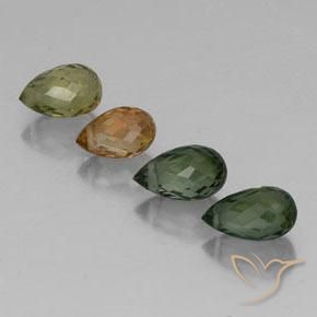Pedras preciosas de turmalina multicolorido natural de 2,62 ct, briolete, VS