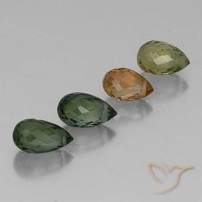 Pedras preciosas de turmalina multicolorido natural de 2,62 ct, briolete, VS