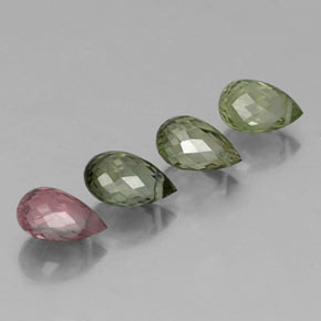 Pedras preciosas de turmalina multicolorido natural de 2,84 ct, briolete, VS