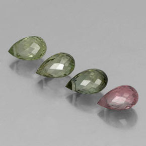 Pedras preciosas de turmalina multicolorido natural de 2,84 ct, briolete, VS