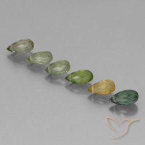 Pedras preciosas de Turmalina Multicolorido natural de 2.76 ct, Briolette, VS