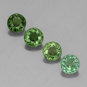 Pedras preciosas de turmalina verde natural de  ct, corte redondo, VVS-VS