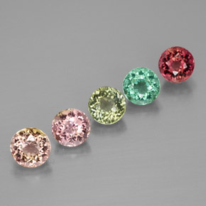Pedras preciosas de turmalina multicolorido natural de  ct, corte redondo, VVS