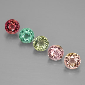 Pedras preciosas de turmalina multicolorido natural de  ct, corte redondo, VVS